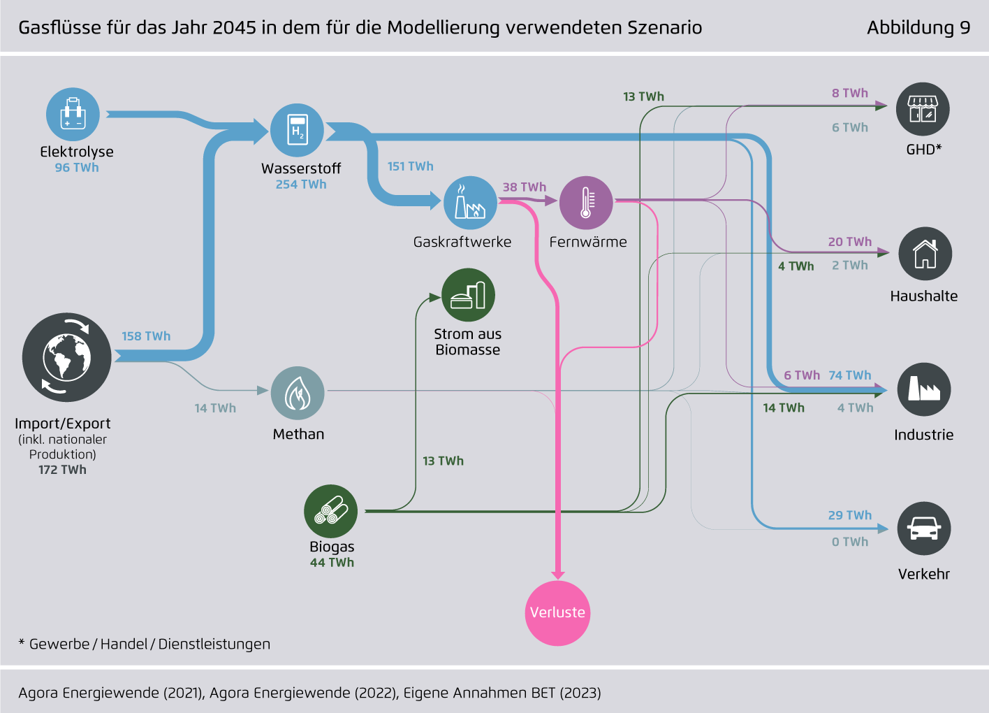 Preview for Gasflüsse für das Jahr 2045 in dem für die Modellierung verwendeten Szenario