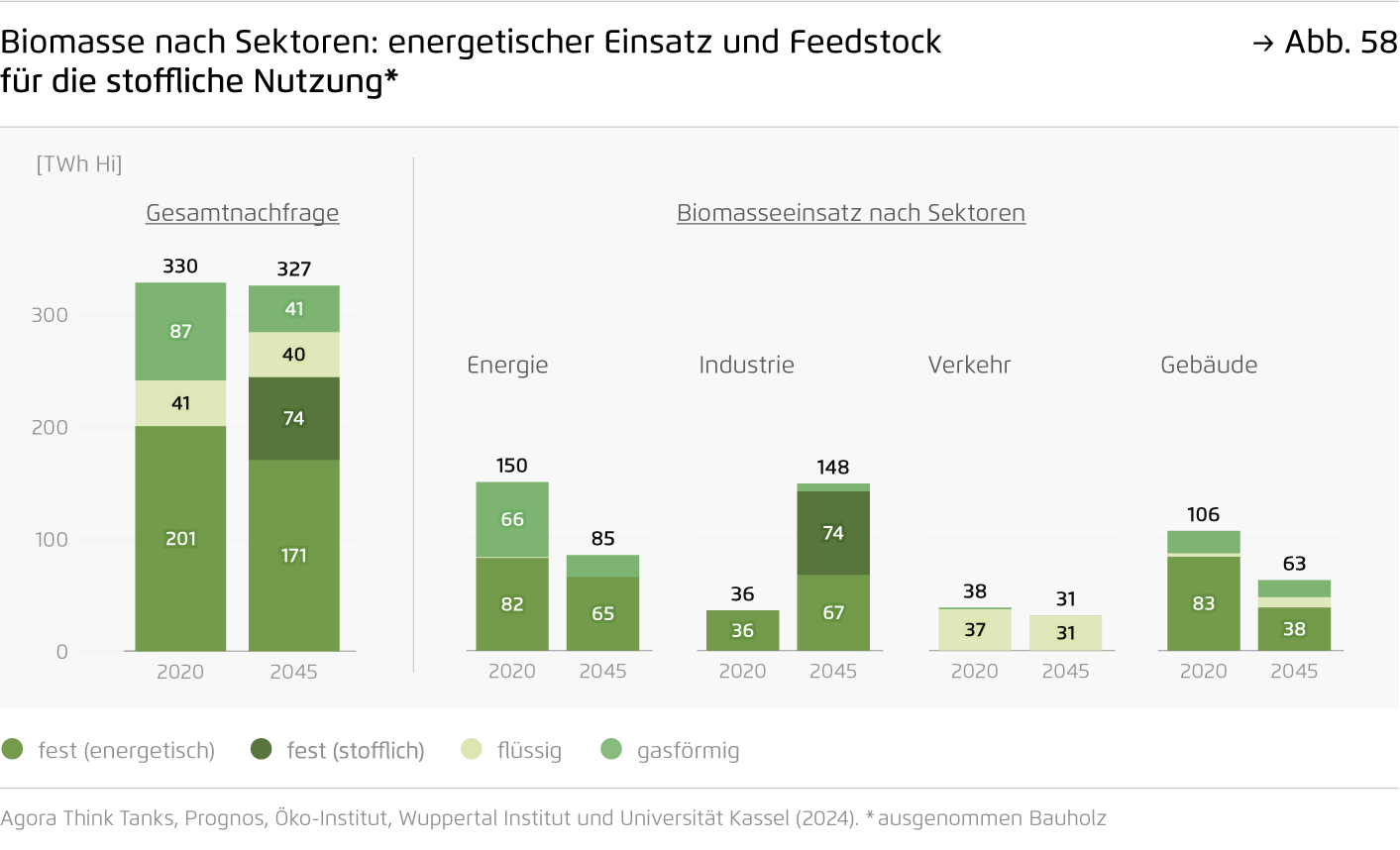 Preview for Biomasse nach Sektoren: energetischer Einsatz und Feedstock für die stoffliche Nutzung